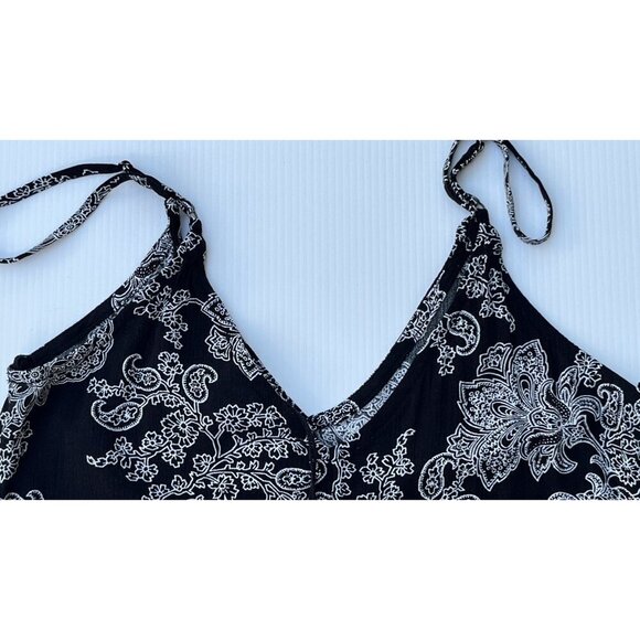 After Party By Nasty Gal Women’s Black Strappy Floral Wide Leg Jumpsuit Size XS - Picture 12 of 16